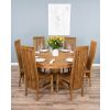 1.5m Reclaimed Teak Circular Pedestal Dining Table with 6 or 8 Vikka Chairs - 3