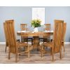 1.5m Reclaimed Teak Circular Pedestal Dining Table with 6 or 8 Vikka Chairs - 1