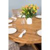 1.5m Reclaimed Teak Circular Pedestal Dining Table with 6 Donna Armchairs - 2
