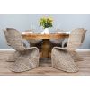 1.5m Reclaimed Teak Circular Pedestal Dining Table with 6 Zorro Chairs - 2
