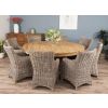 1.8m Reclaimed Teak Circular Pedestal Table with 8 Donna Armchairs - 4