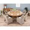 1.8m Reclaimed Teak Circular Pedestal Table with 8 Donna Armchairs - 1