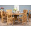 1.8m Reclaimed Teak Circular Pedestal Table with 8 Santos Dining Chairs  - 2
