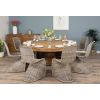 1.8m Reclaimed Teak Circular Pedestal Table with 8 Stackable Zorro Dining Chairs - 2