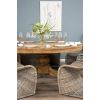 1.8m Reclaimed Teak Circular Pedestal Table with 8 Stackable Zorro Dining Chairs - 4