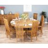 1.8m Reclaimed Teak Circular Pedestal Table with 8 Vikka Dining Chairs - 5