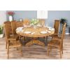 1.8m Reclaimed Teak Circular Pedestal Table with 8 Vikka Dining Chairs - 3