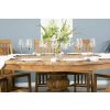1.8m Reclaimed Teak Circular Pedestal Table with 8 Santos Dining Chairs  - 5