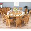 1.8m Reclaimed Teak Circular Pedestal Table with 8 Santos Dining Chairs  - 4