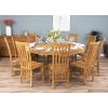 1.8m Reclaimed Teak Circular Pedestal Table with 8 Santos Dining Chairs  - 3