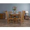 1m Reclaimed Teak Circular Pedestal Dining Table with 4 Santos Dining Chairs - 2