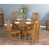 1m Reclaimed Teak Circular Pedestal Dining Table with 4 Santos Dining Chairs - 1