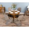 1m Reclaimed Teak Circular Pedestal Dining Table with 6 Stackable Zorro Chairs - 0