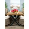 2.4m Reclaimed Teak Urban Fusion Cross Dining Table with 8 Latifa Dining Chairs  - 1