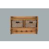 Reclaimed Teak Coat Hook Storage Unit - Two Basket - 1