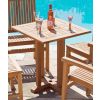 70cm Teak Square Pedestal Table with 2 Kiffa Folding Chairs  - 11