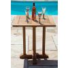 70cm Teak Square Pedestal Table with 2 Kiffa Folding Chairs  - 13