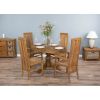 1.2m Reclaimed Teak Oval Pedestal Dining Table with 2 Vikka Dining Chairs & 2 Vikka Armchairs - 0