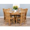 1.5m Reclaimed Teak Circular Pedestal Dining Table with 6 Santos Chairs - 3