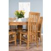 1.5m Reclaimed Teak Circular Pedestal Dining Table with 6 Santos Chairs - 2