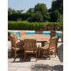 1.5m x 1.5m-2.3m Teak Circular Double Extending Table with 10 Marley Chairs - 2