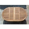 1.5m x 1.5m-2.3m Teak Circular Double Extending Table with 10 Marley Chairs - 15