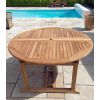 1.5m x 1.5m-2.3m Teak Circular Double Extending Table with 10 Marley Chairs - 12