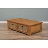 Reclaimed Teak Coffee Table with Seagrass Drawers - 4