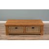 Reclaimed Teak Coffee Table with Seagrass Drawers - 2