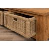 Reclaimed Teak Coffee Table with Seagrass Drawers - 3