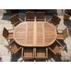 1.5m x 1.5m-2.3m Teak Circular Double Extending Table with 10 Marley Chairs - 5