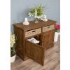 Reclaimed Teak Dresser with Natural Wicker Drawers - 4