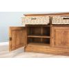Reclaimed Teak Dresser with Natural Wicker Drawers - 6