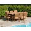 1m x 1.8m - 2.4m Teak Rectangular Extending Table with 8 Marley Chairs - 6