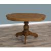 1.2m Reclaimed Teak Oval Pedestal Dining Table with 2 Vikka Dining Chairs & 2 Vikka Armchairs - 1