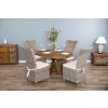 1.2m Reclaimed Teak Oval Pedestal Dining Table with 4 Latifa Dining Chairs  - 0