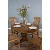 1.2m Reclaimed Teak Oval Pedestal Dining Table with 4 Santos Dining Chairs - 2