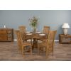 1.2m Reclaimed Teak Oval Pedestal Dining Table with 4 Santos Dining Chairs - 1
