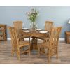 1.2m Reclaimed Teak Oval Pedestal Dining Table with 4 Santos Dining Chairs - 0