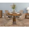 1.2m Reclaimed Teak Oval Pedestal Dining Table with 4 Stackable Zorro Chairs - 0