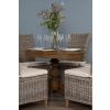 1.2m Reclaimed Teak Oval Pedestal Dining Table with 6 Latifa Dining Chairs  - 1