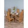 1.2m Reclaimed Teak Oval Pedestal Dining Table with 4 Vikka Dining Chairs & 2 Vikka Armchairs  - 1