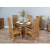 1.2m Reclaimed Teak Oval Pedestal Dining Table with 4 Vikka Dining Chairs & 2 Vikka Armchairs  - 0