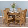 1.2m Reclaimed Teak Oval Pedestal Dining Table with 4 Santos Dining Chairs & 2 Santos Armchairs - 0