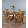 1.2 Reclaimed Teak Oval Pedestal Dining Table with 2 Santos Dining Chairs & 2 Santos Armchairs - 0