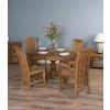 1.2 Reclaimed Teak Oval Pedestal Dining Table with 2 Santos Dining Chairs & 2 Santos Armchairs - 1
