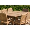 1m x 1.8m - 2.4m Teak Rectangular Extending Table with 8 Marley Chairs - 5
