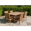 1m x 1.8m - 2.4m Teak Rectangular Extending Table with 6 Marley Chairs - 3