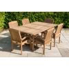 1m x 1.8m - 2.4m Teak Rectangular Extending Table with 6 Marley Chairs - 2