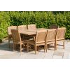 1m x 1.8m - 2.4m Teak Rectangular Extending Table with 8 Marley Chairs - 0